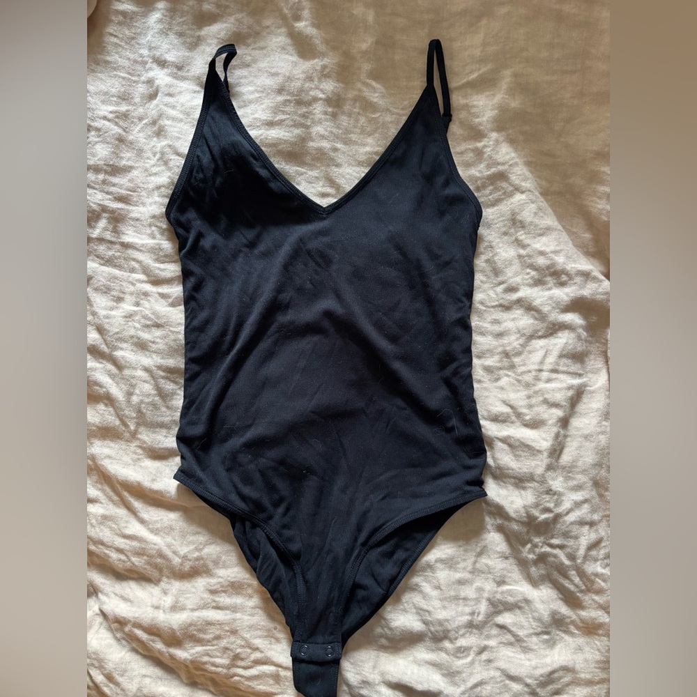 Talula Black Ribbed Body Suit